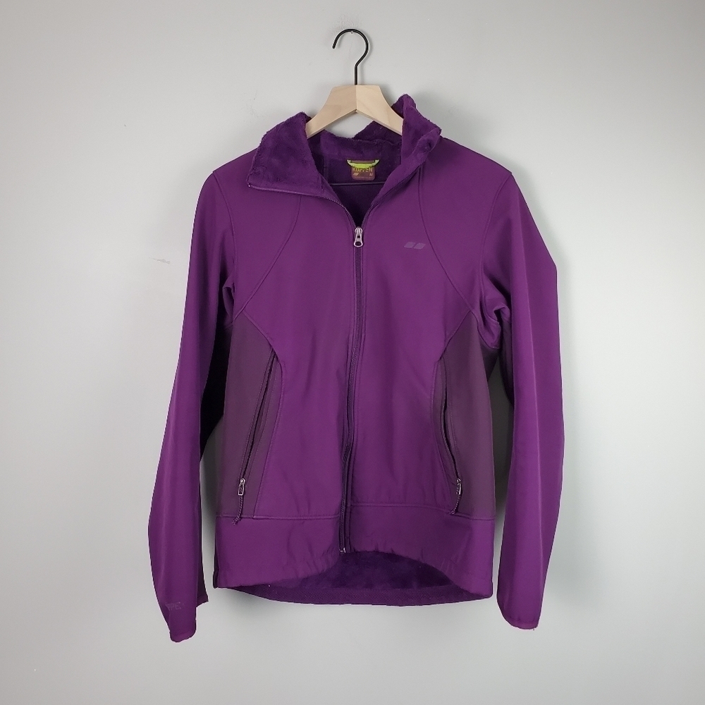 Koppen Purple Zip Winter Jacket Coat Medium